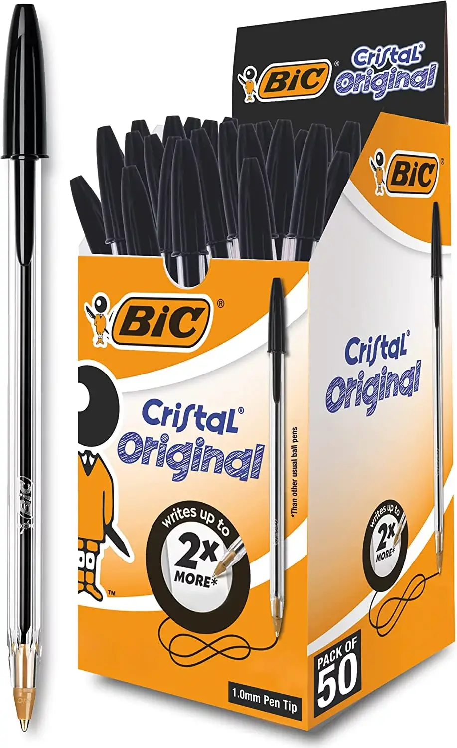 BIC Cristal Original Smudge Free Ballpoint Pens 50 Pack